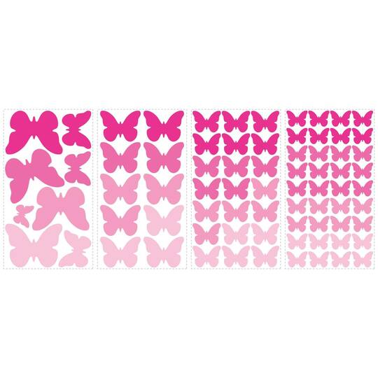 RoomMates Pink Flutter Butterflies Peel & Stick Wall Decals